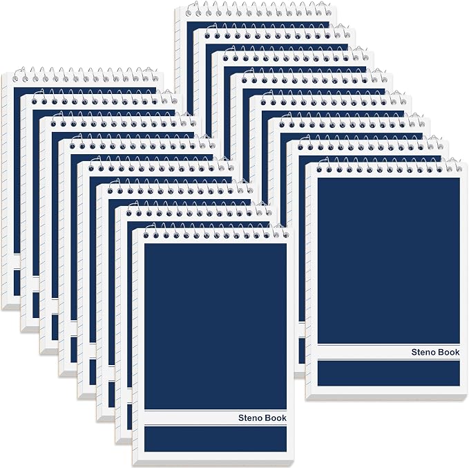 16 Pack Steno Pads 6 x 9 in Top Spiral Notebook Bulk Pack 960 Total Sheets by UZLUbuywithconfidence