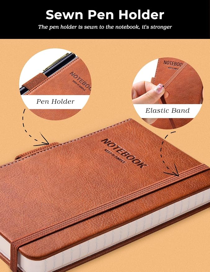 AISBUGUR Pocket Notebook Small Notebook 2-Pack, 3.7" x 5.7" Pocket Notebooks - Image 3
