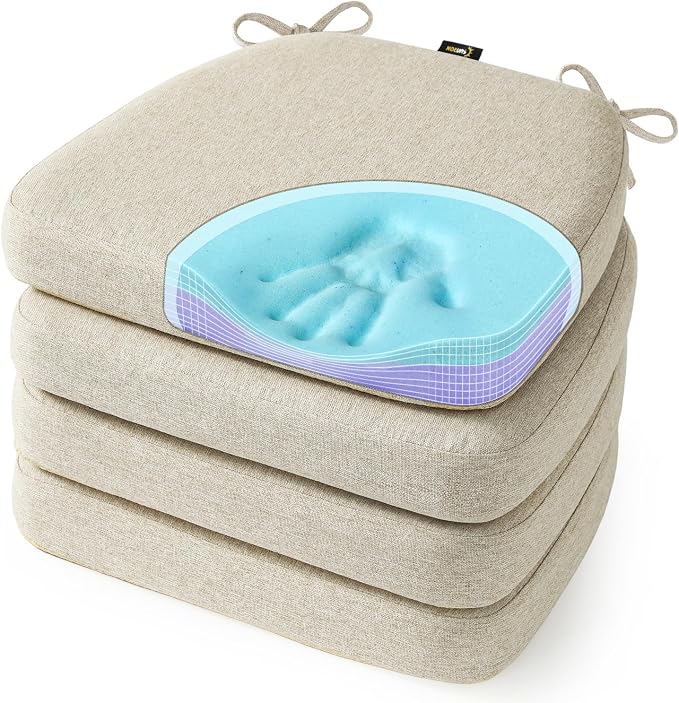 SUNROX Cooling Gel Memory Foam Chair Cushions, 2.6" Thick U-Shaped Dual-Layer by SUNROX