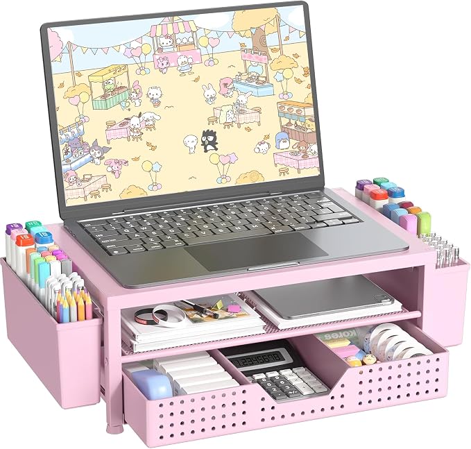 OPNICE Laptop Stand for Desk Organizer and Accessories, 2-Tier Computer Monitor by OPNICE