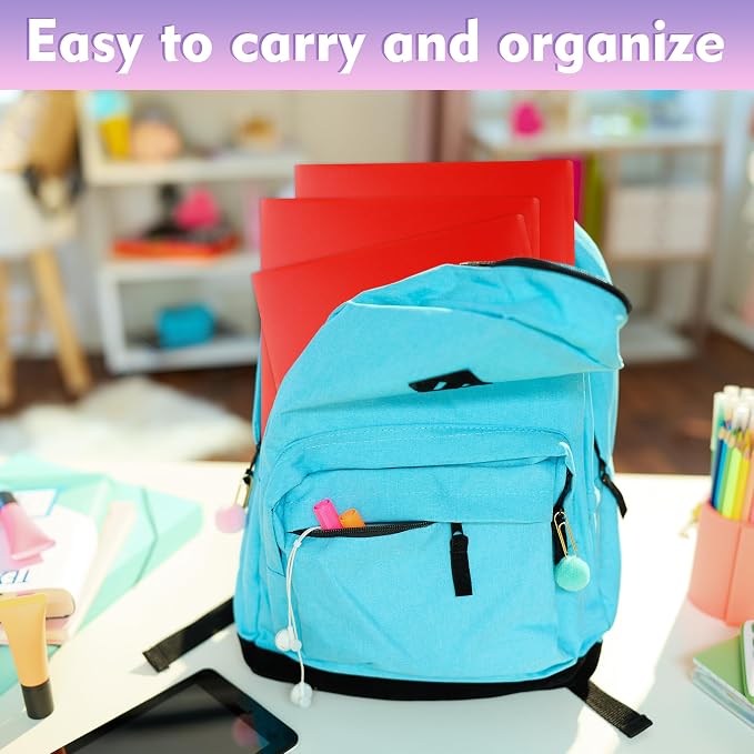 pmybupo 25 Pack Red 2 Pocket Folders Heavy-Duty Plastic Folders - Image 5
