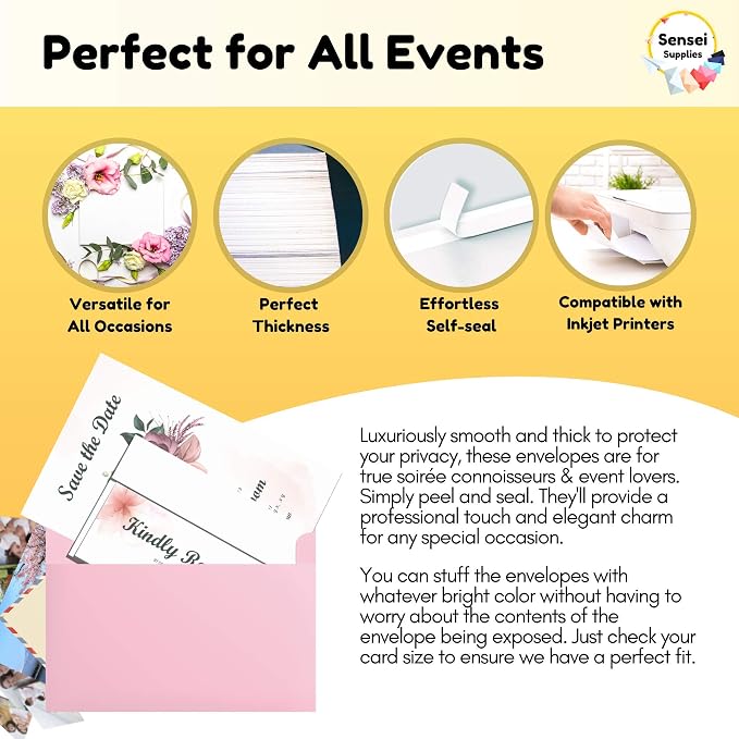 110 5x7 Pink Invitation Envelopes - Image 3