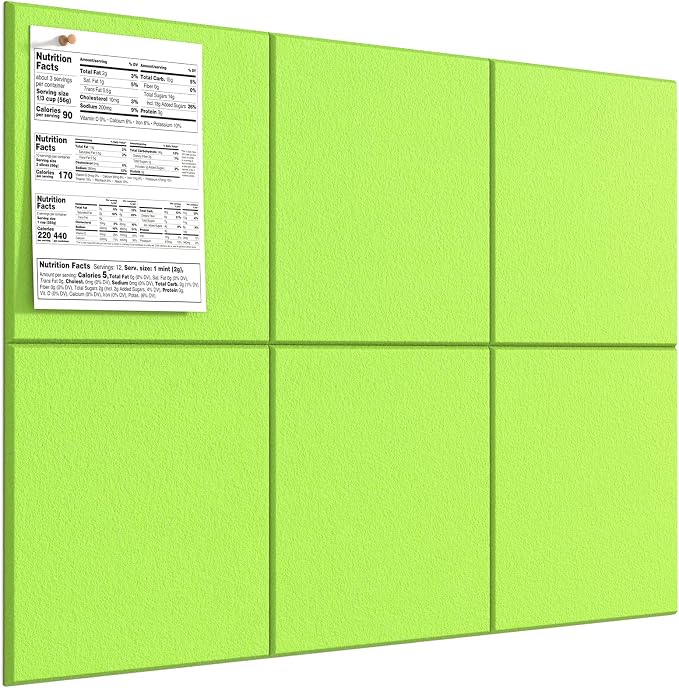 MaxGear Large Cork Board for Wall 36" x 24", Fruit Green Bulletin Board by MaxGear