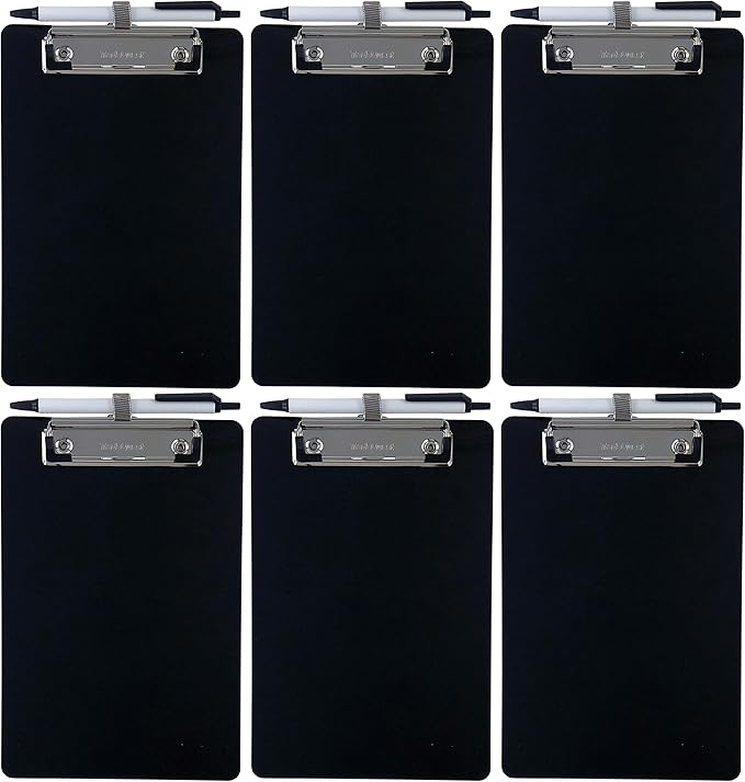 Trade Quest Small Memo Clipboard 6'' x 9'' Pen Holder Clip Plastic by Trade+Quest+Global+Corp