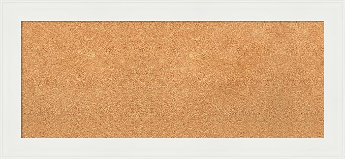 Amanti Art Natural Cork Board for Wall, 15x33 Vision Board with White Frame, Medium Corkboard Office Decor for Home Organization, Casual Corkboard Pinboard to Display Items for Home Organization in-DeskLoop Office