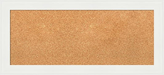 Amanti Art Natural Cork Board for Wall, 15x33 Vision Board with White Frame, Medium Corkboard Office Decor for Home Organization, Casual Corkboard Pinboard to Display Items for Home Organization in-DeskLoop Office