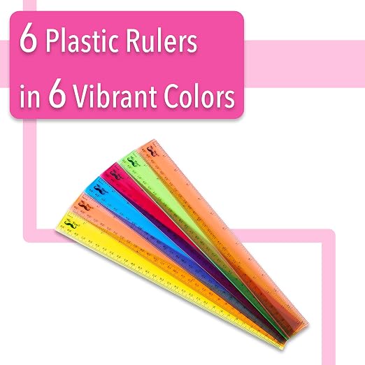 Mr. Pen- Plastic Rulers, 12 Inch, 6 Pack, Durable Transparent Rulers - Image 2