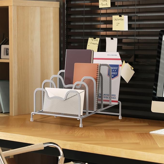 Simple Houseware Desk 5 Sections Step File Sorter Organizer - Image 2
