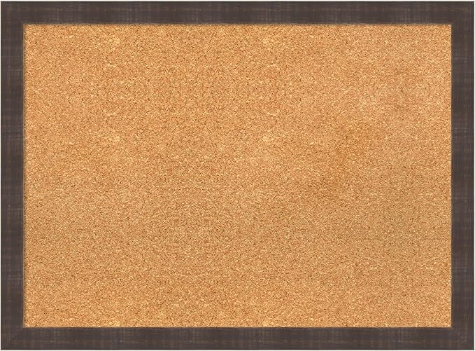 Amanti Art Natural Cork Board for Wall, 22x30 Vision Board with Brown Wood Frame, Medium Corkboard Office Decor for Home Organization, Rustic Farmhouse Corkboard Pinboard to display items for home-DeskLoop Office