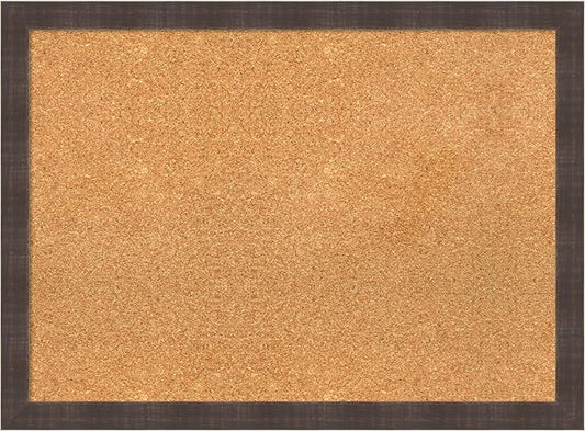 Amanti Art Natural Cork Board for Wall, 22x30 Vision Board with Brown Wood Frame, Medium Corkboard Office Decor for Home Organization, Rustic Farmhouse Corkboard Pinboard to display items for home-DeskLoop Office
