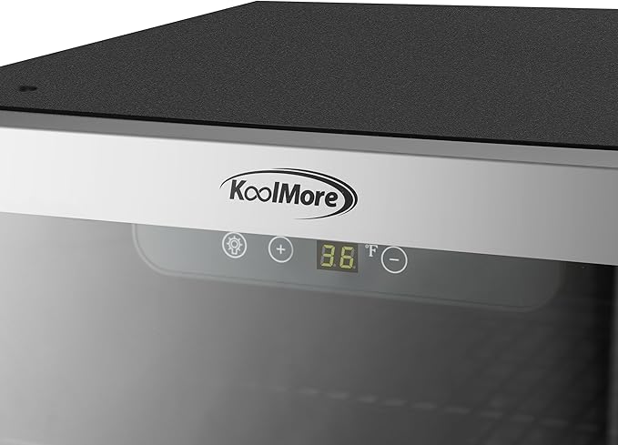 KoolMore 18 in. 3.2 Cu. Ft. Beverage Refrigerator Merchandiser with Stainless Steel Trim and Touch Panel For Soda, Beer or Wine Perfect for Use in a Commercial or Home Setting, ETL Listed (KM-BR32SS)-DeskLoop Office