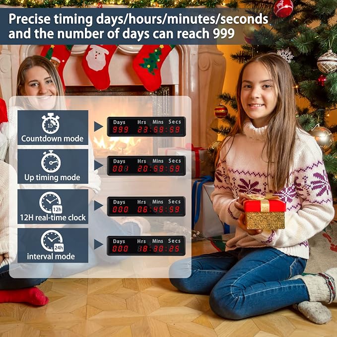 LED Countdown Clock, 999 Days, 23 Hours, 59 Minutes, 59 Seconds, Event - Image 3