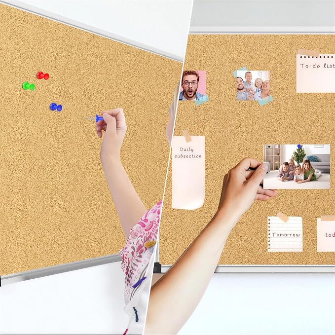 XBoard Cork Board Bulletin Board 48 x 31 inch, Corkboard - Image 4