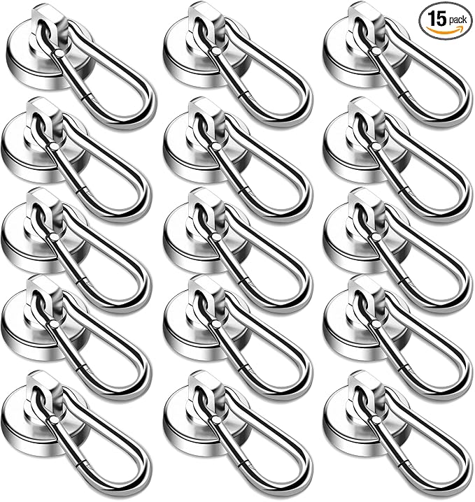 DIYMAG Magnetic Hooks, 15 Pack 70LBS Heavy Duty Neodymium Magnet Hooks | Swivel by DIYMAG