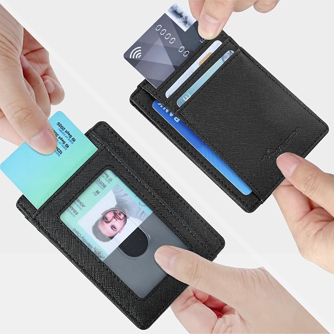 Travelambo Front Pocket Minimalist Leather Slim Wallet RFID Blocking Medium Size - Image 8