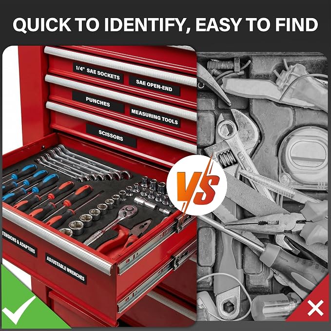 105 Pcs Magnetic Tool Box Labels, Heavy Duty Tool Chest Drawer Badges, 100 - Image 5