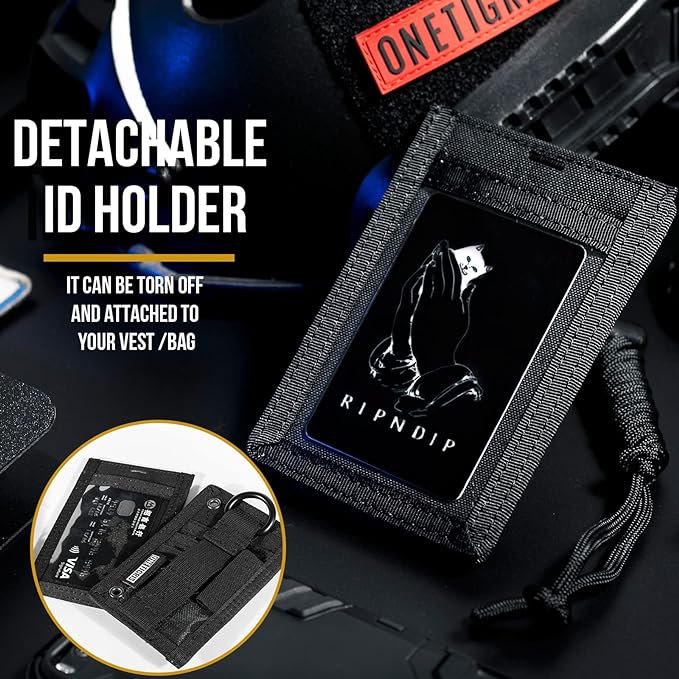OneTigris Tactical ID Card Holder Hook & Loop Patch Badge Holder Neck Lanyard - Image 2