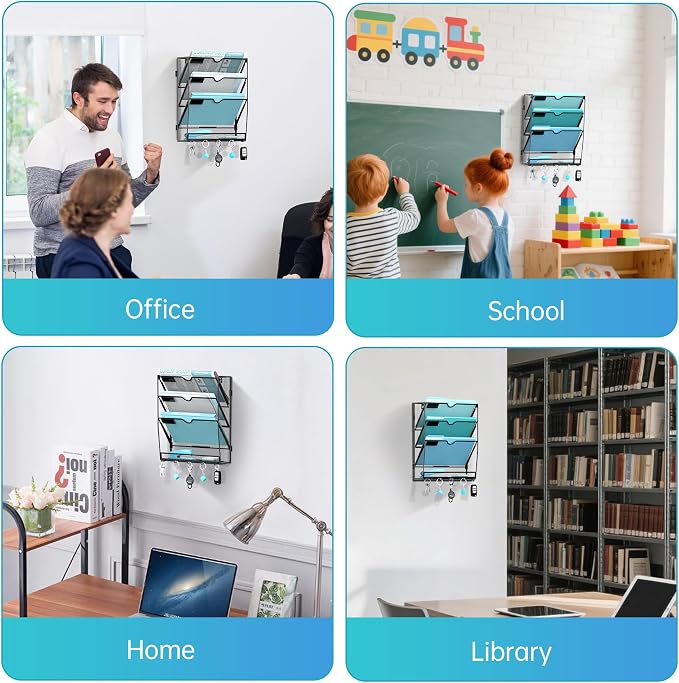 2 Pack 4 Tier Wall File Organizer - Image 7
