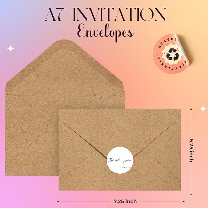 ACSTEP 2400PACK Kraft 5X7 Envelopes, Invitations, Greeting Cards Mailing - Image 2