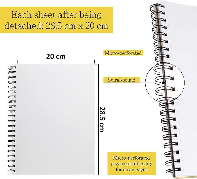 Elan A4 Drawing Book, 50 Sheets Italian Paper 90 lb/200 GSM, Acid-Free Sketch - Image 3