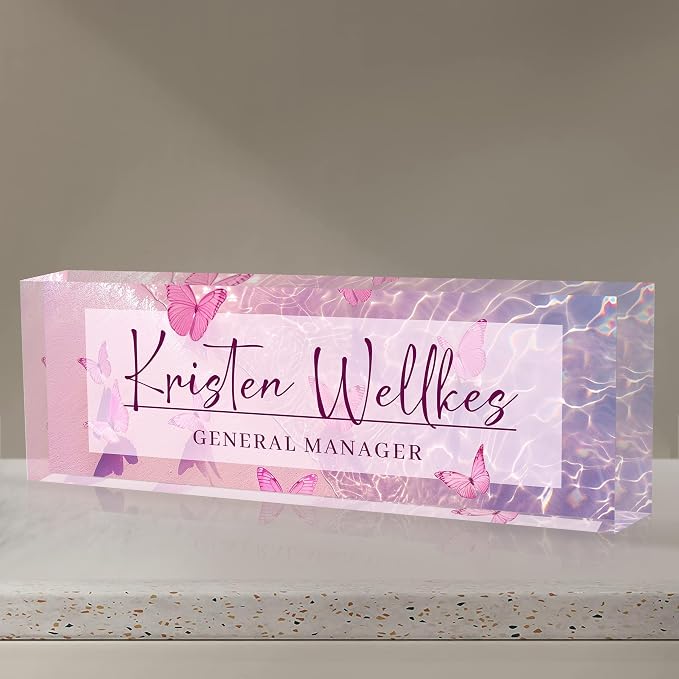 Acrylic Desk Name Plate Personalized, Office Desk Decor, Employee Appreciation - Image 8