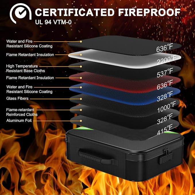 Noiposi 5200℉ Fireproof Document Box - Image 2