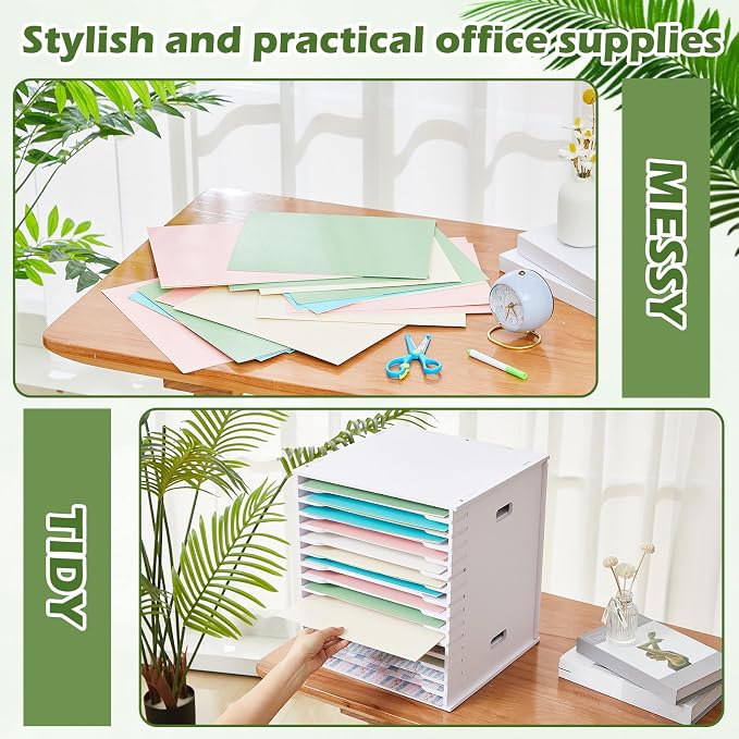 CroBlissful 15 Tier 12" x 12" Scrapbook Paper Organizer Adjustable Desk - Image 4