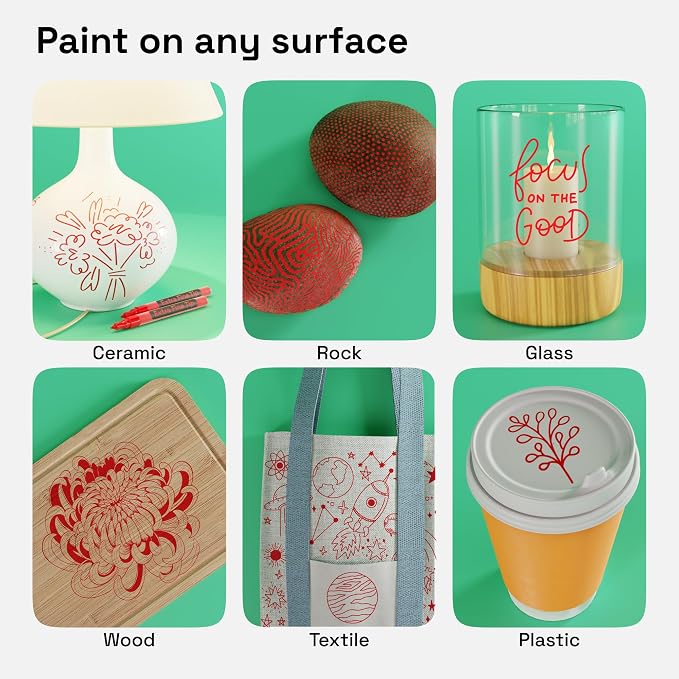 ARTISTRO 2 Red Acrylic Paint Markers - Image 2