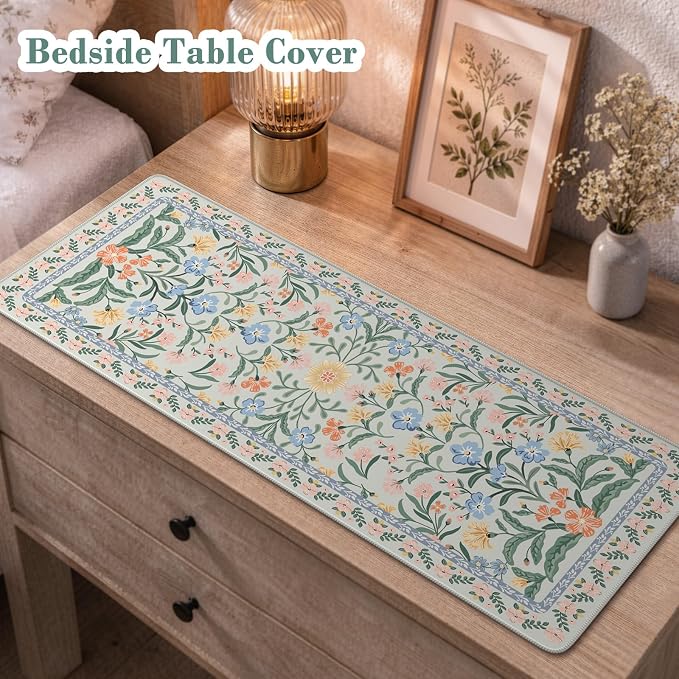 iCasso Aesthetic Floral Desk Mat, L Mouse Pads, Anti-Slip Mousepad - Image 7