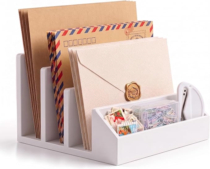 2 Pack 3-Slot Mail Organizer for Desk by YUMFUN