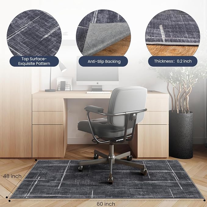 Office Chair Mat for Hardwood Floor&Tile Floor, Under Desk Rug for Rolling - Image 2