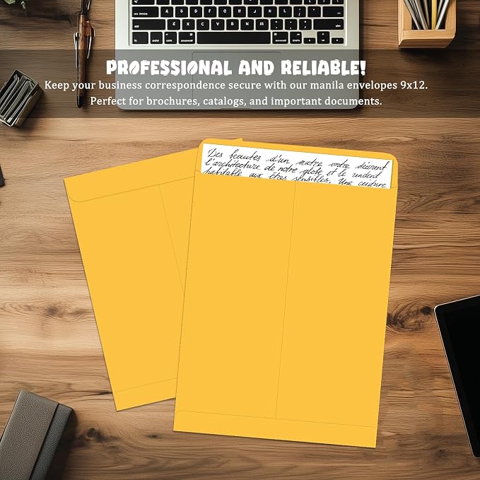 slapaflife 25 Pack Manilla Envelopes 9 x 12, Letter Size, Self-Seal Manila - Image 5