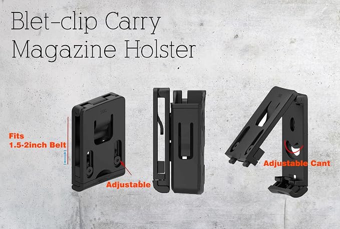 Universal Double Magazine Holster, 9mm 40 45 Magazines Pouch Adjustable - Image 7