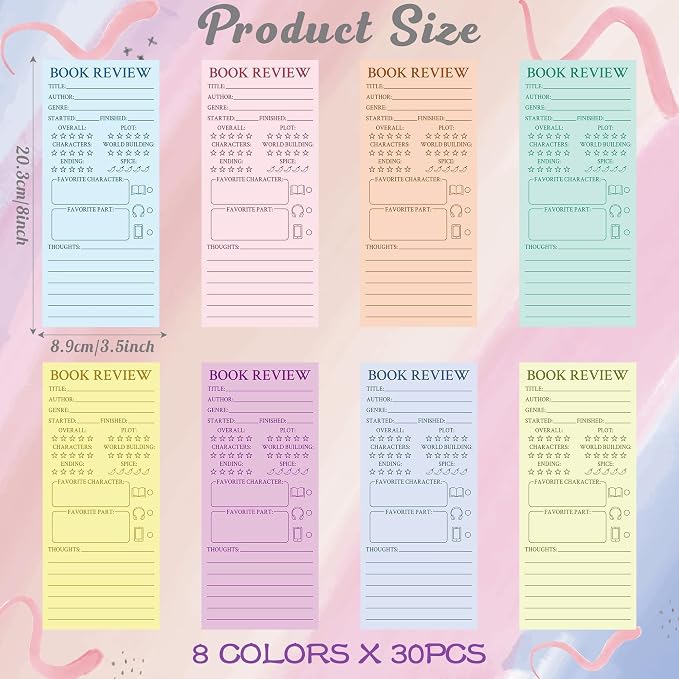 L1rabe Colorful Book Review Bookmarks - Image 2