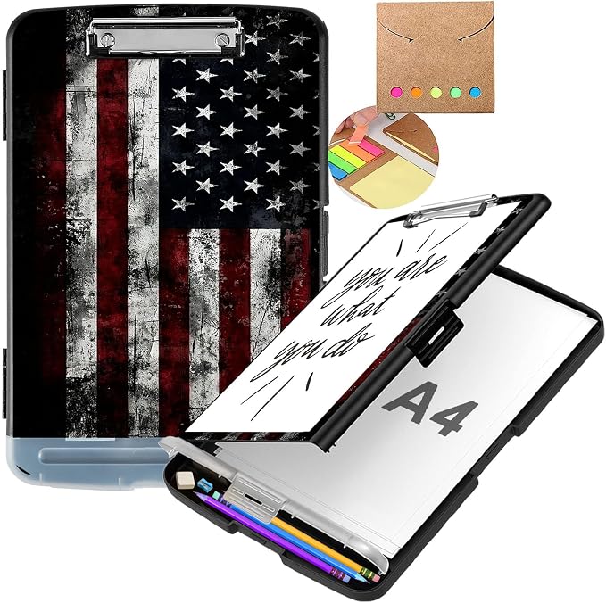 Clipboard with Storage, Heavy Duty Plastic Nursing Clipboard Foldable, High by Unknown