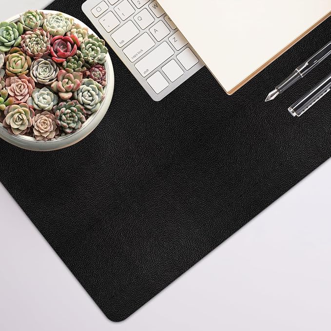 Leather Desk Pad Mat, Non-Slip Black Desk Mat, Large Mouse Pad - Image 5