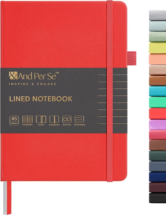 &And Per Se Lined Journal Notebook, 160 Pages, A5 5.7 x 8 inches College Ruled by AndPerSe