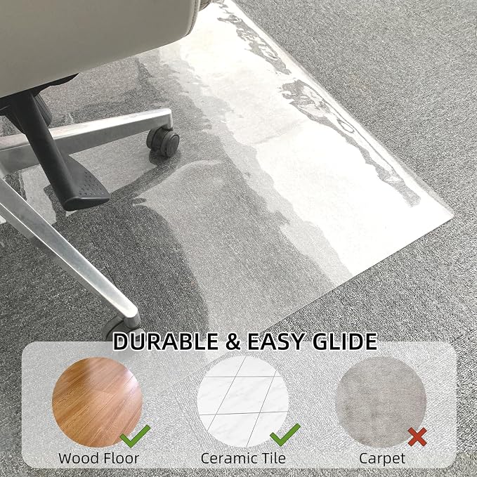 Chair Mat for Hardwood Floor, 1/5" Thick 48x36 inches Floor Mat Protector for - Image 3