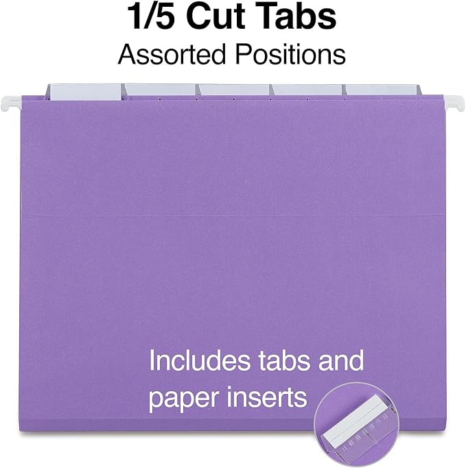 Staples Hanging File Folders, Letter Size, Durable Construction – 50/Carton - Image 2