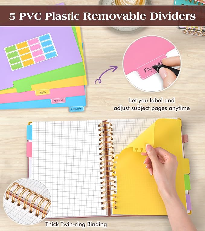 5 Subject Graph Paper Notebook - Image 3