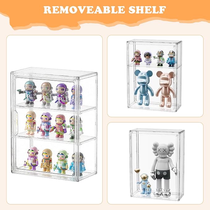 Clear Acrylic Display Case for Figures&Collectibles, 3 Tier Lego Labubu Toy Box - Image 3