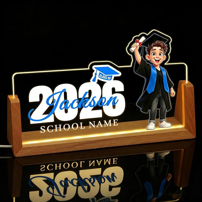 Custom Light Up Name Plate for Desk, Desk Name Plate Personalized by EOBIBIFUN