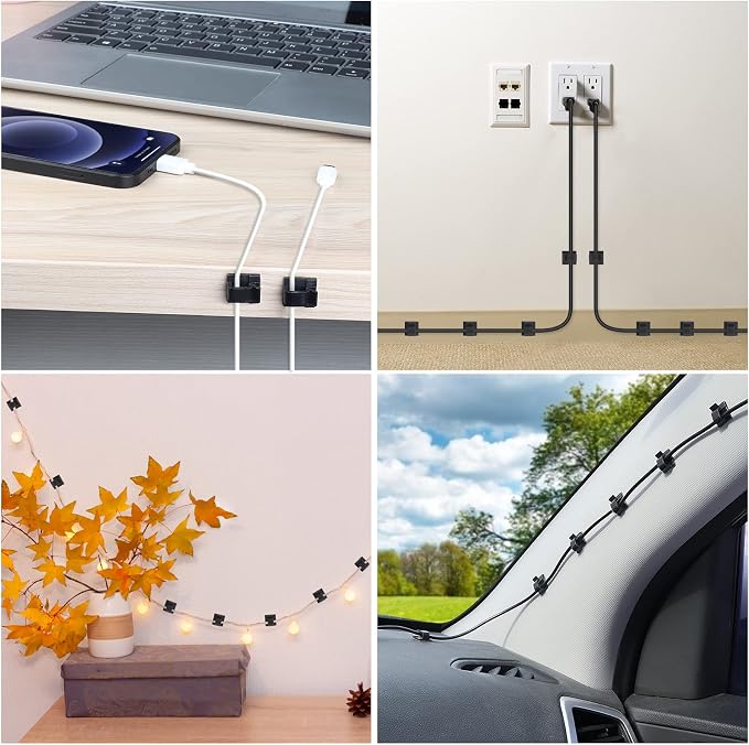 60 PCS Adhesive Cable Clips, Upgraded Wall Wire Clips - Image 6