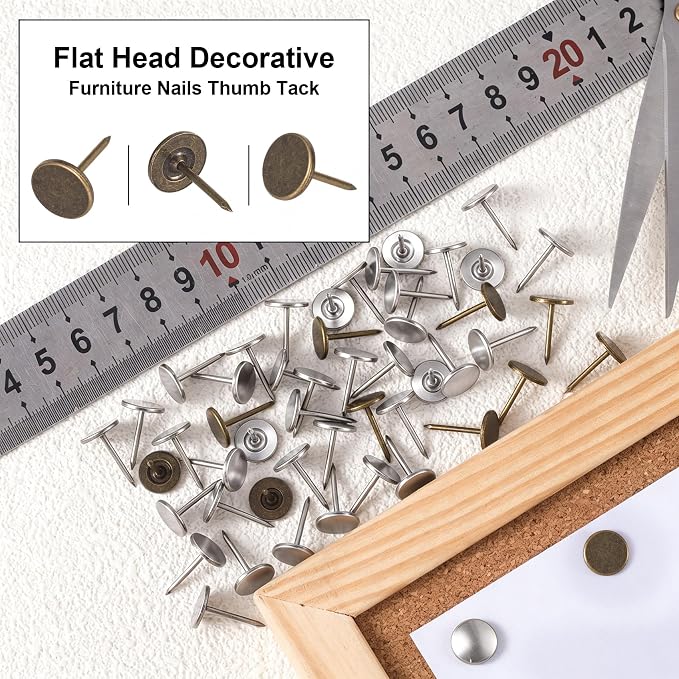 120pcs Metal Thumb Tacks, 0.42x0.66in, Heavy Duty Flat Head, Fixing Photos - Image 5