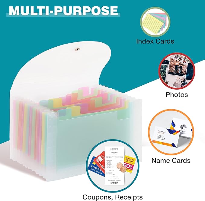 H4D Coupon Receipt Holder, 13 Pocket Accordion File Organizer, 7x4.5 Inches - Image 4