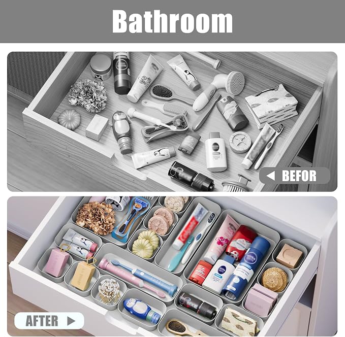 Drawer Organizers Bins 18 PCS for Bathroom Makeup Desk Office | - Image 7