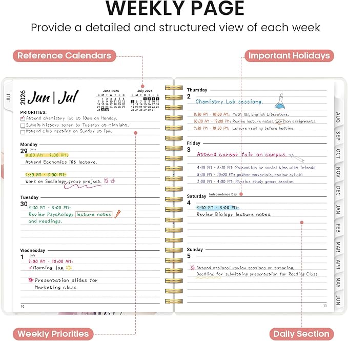 Planner 2026-2027, Academic Monthly and Weekly Calendar Planner - Image 3