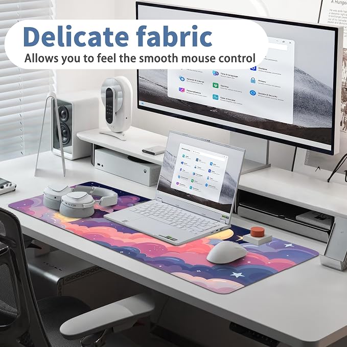 Cute Mouse Pad Kawaii Large Desk Mat Extended Keyboard Mouse Pad Pink Purple - Image 5