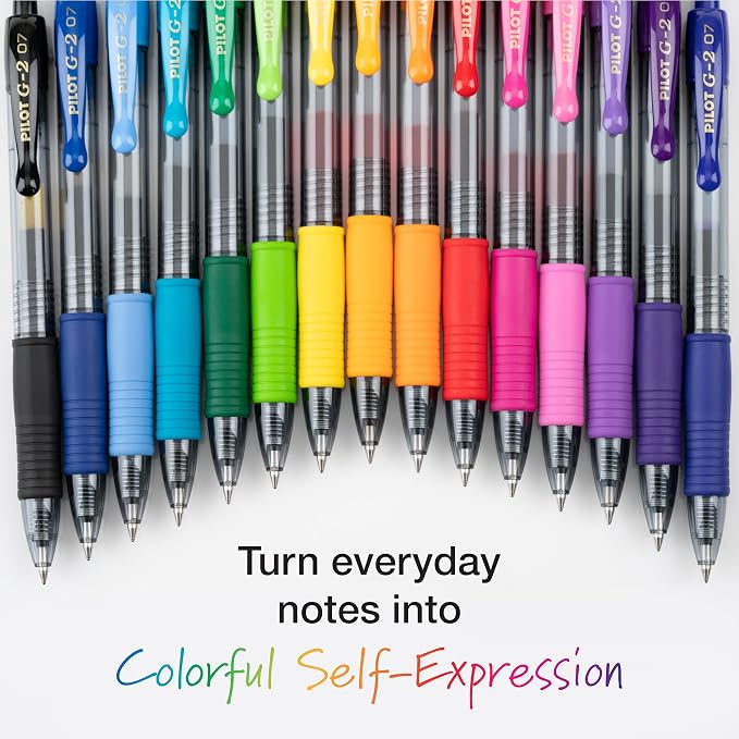Pilot G2 Premium Gel Roller Pens, Rainbow Gel Pens, G2 Rainbow Colors Pack - Image 4