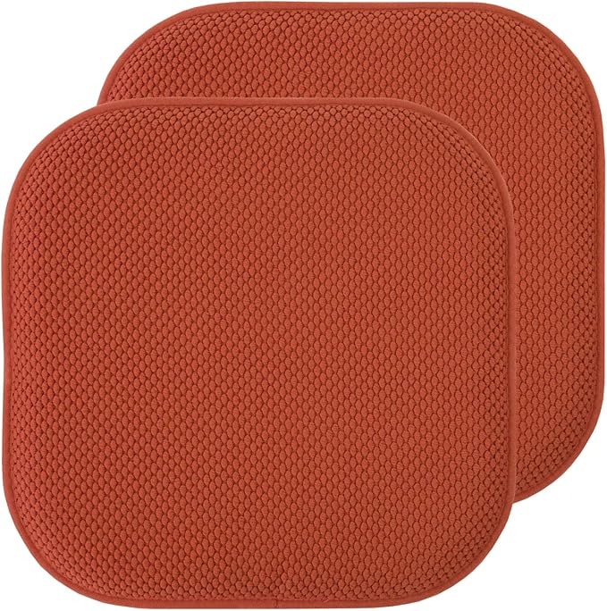 Sweet Home Collection Chair Cushion Memory Foam Pads Honeycomb Pattern Slip Non by SweetHomeCollection